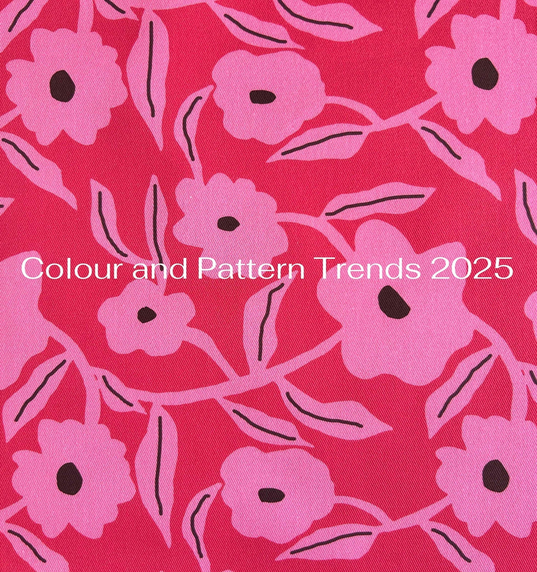 Colour and Pattern Trends for 2025. Pink floral patterned fabric by Jennie Fynn