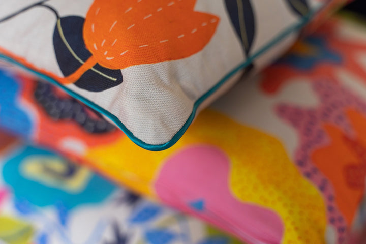 Indian Summer Tangerine cushion-as seen on BBC One 'Make It At Market'