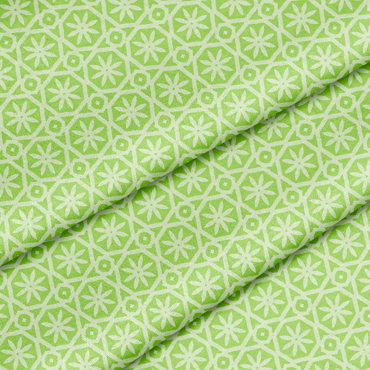 Flower Trellis Green Fabric