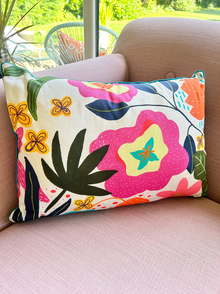 Indian Summer Pink cushion-as seen on BBC One 'Make It At Market'