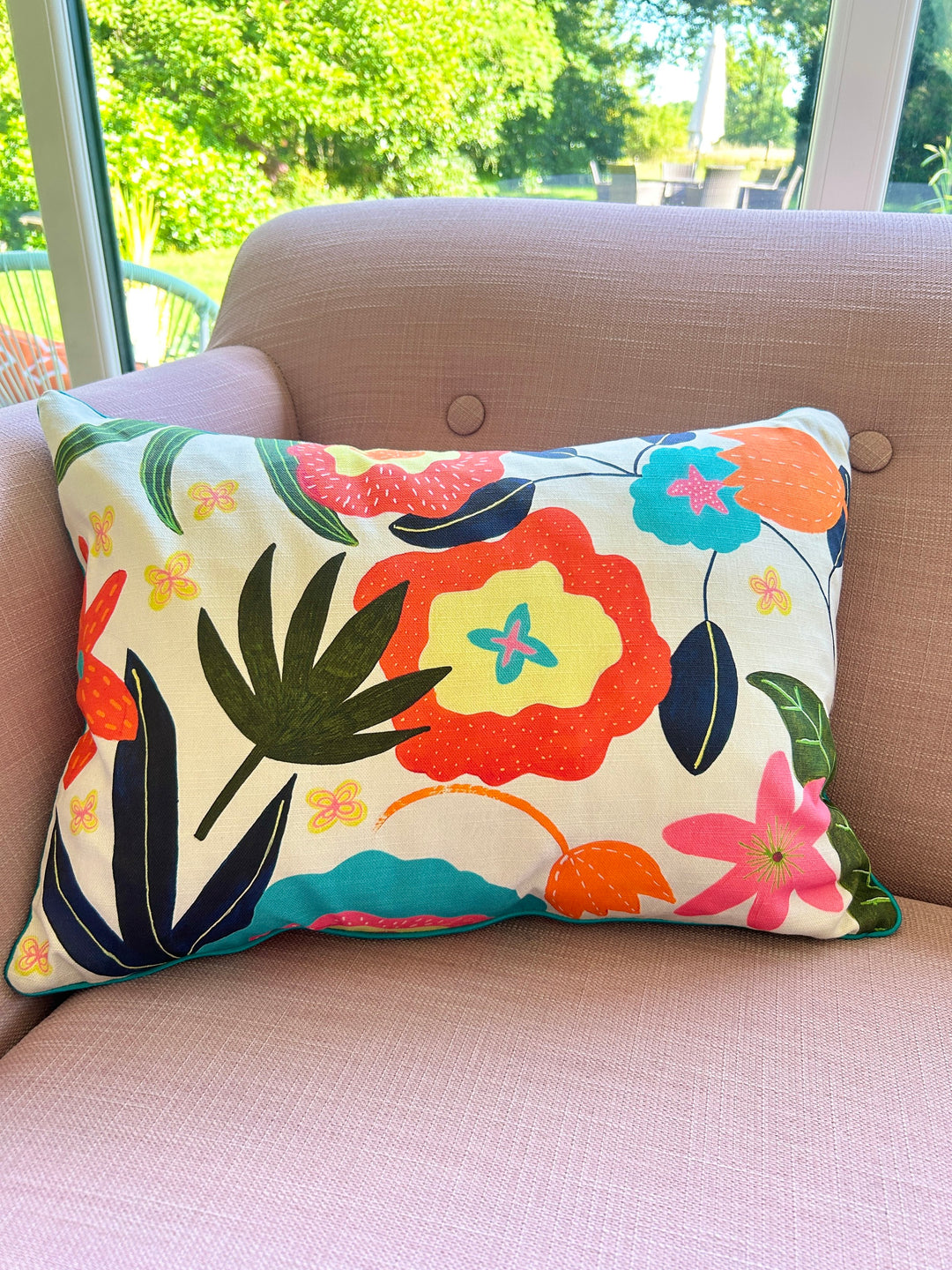 Indian Summer Tangerine cushion-as seen on BBC One 'Make It At Market'