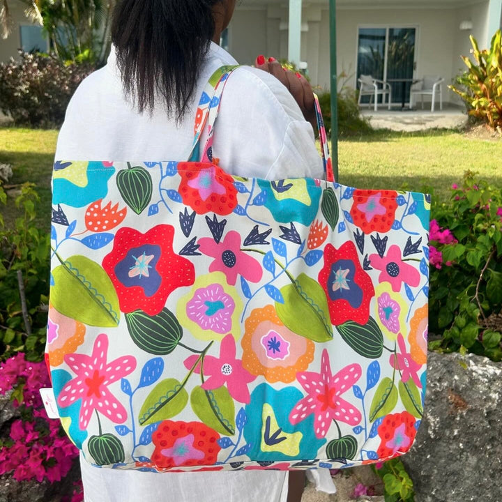 Midsummer colourful beach bag-as seen on BBC One 'Make It At Market'