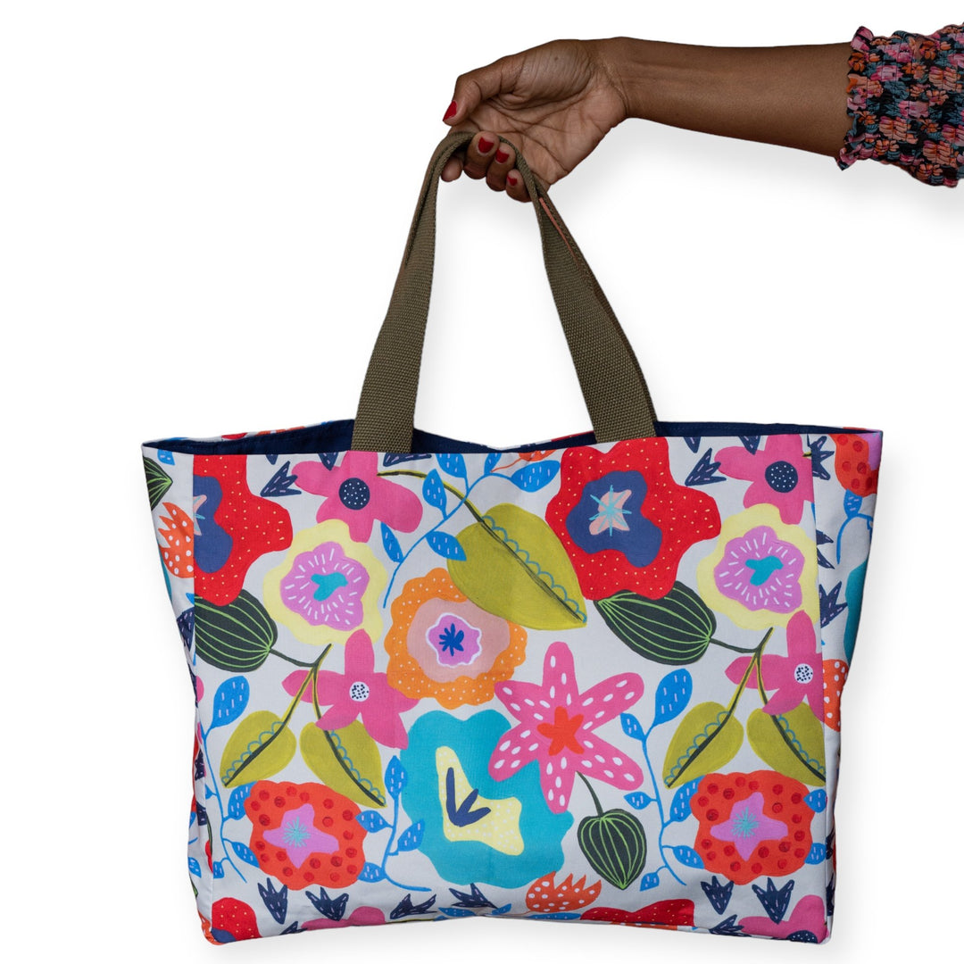 Midsummer large colourful tote bag