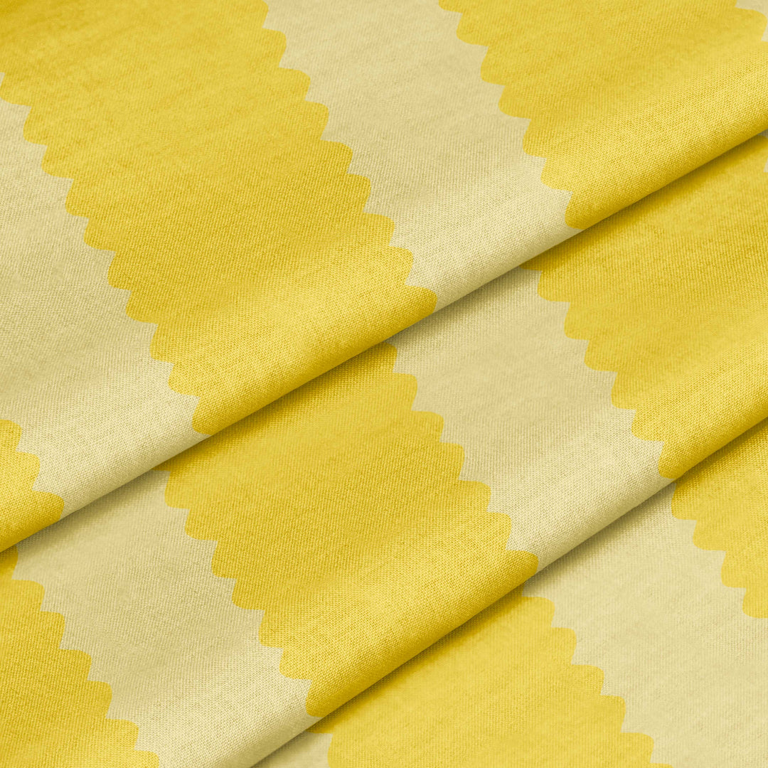 Lemon Scallop Stripe Fabric