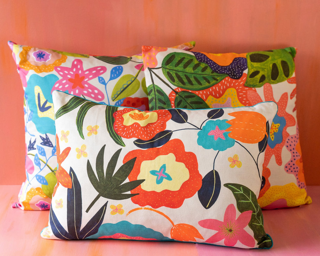 Indian Summer Tangerine cushion-as seen on BBC One 'Make It At Market'