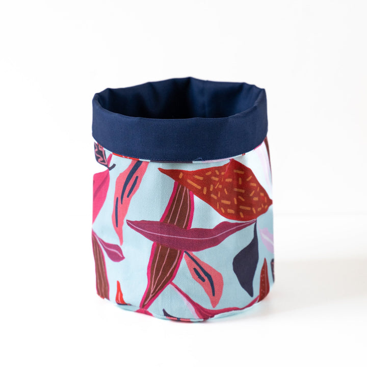 Palm Lily fabric storage basket