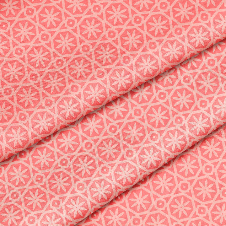 Flower Trellis Peony Pink Fabric