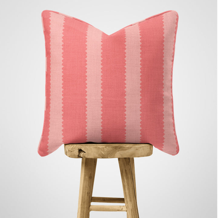 Peony Pink Scallop Stripe Fabric