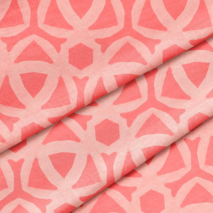 Peony Pink Trellis Geometric Fabric